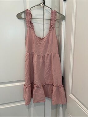 Blu Pepper Dusty Pink Ruffle Strap Casual Dress
